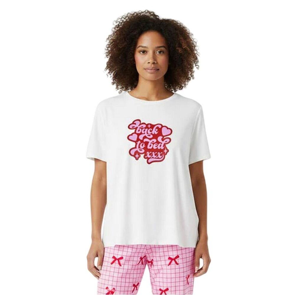 Urban Threads Womens/Ladies Back To Bed Pajama Set / Red
